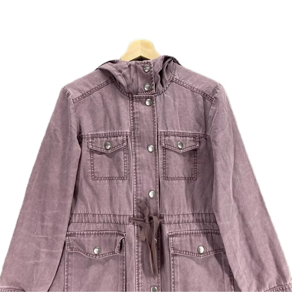 Nordstrom's bp Muted Maroon Hooded Field Utility Cargo Jacket Size Small - Picture 3 of 16
